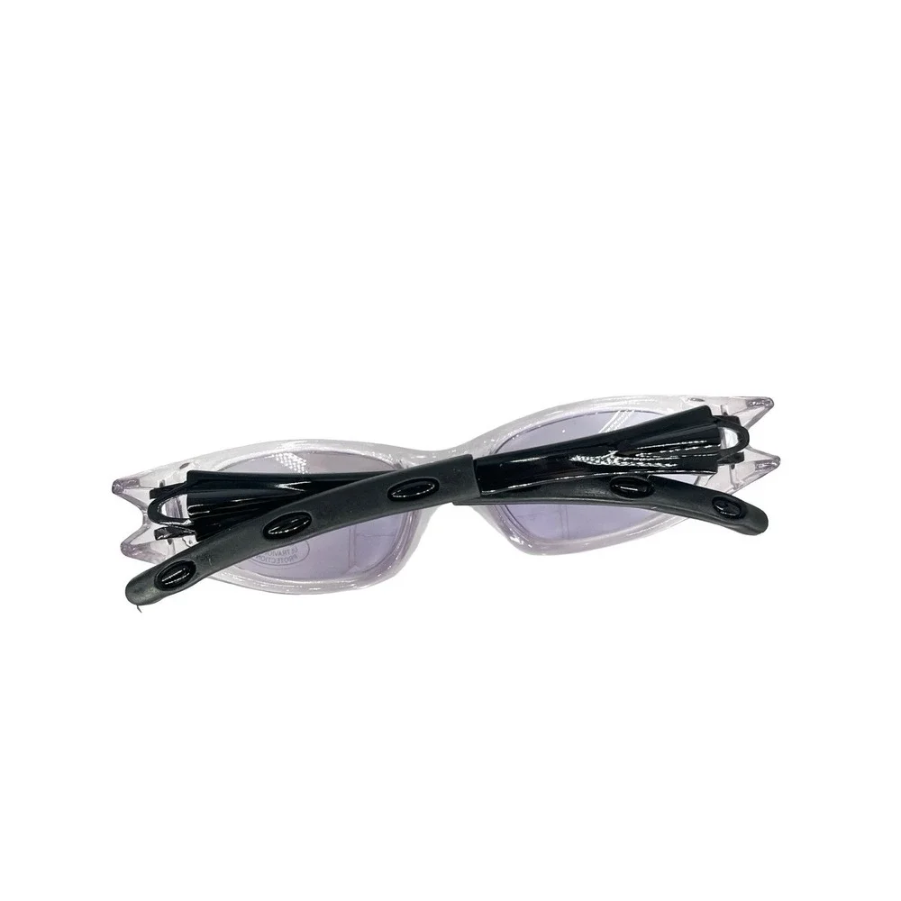 Y2K Wraparound Sunglasses Clear Lavender Black Sport Cyber UV400 Retro